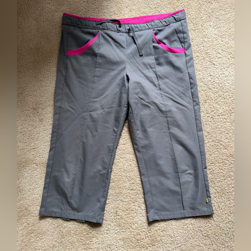 Gray Women's Shorts with Pink Accents